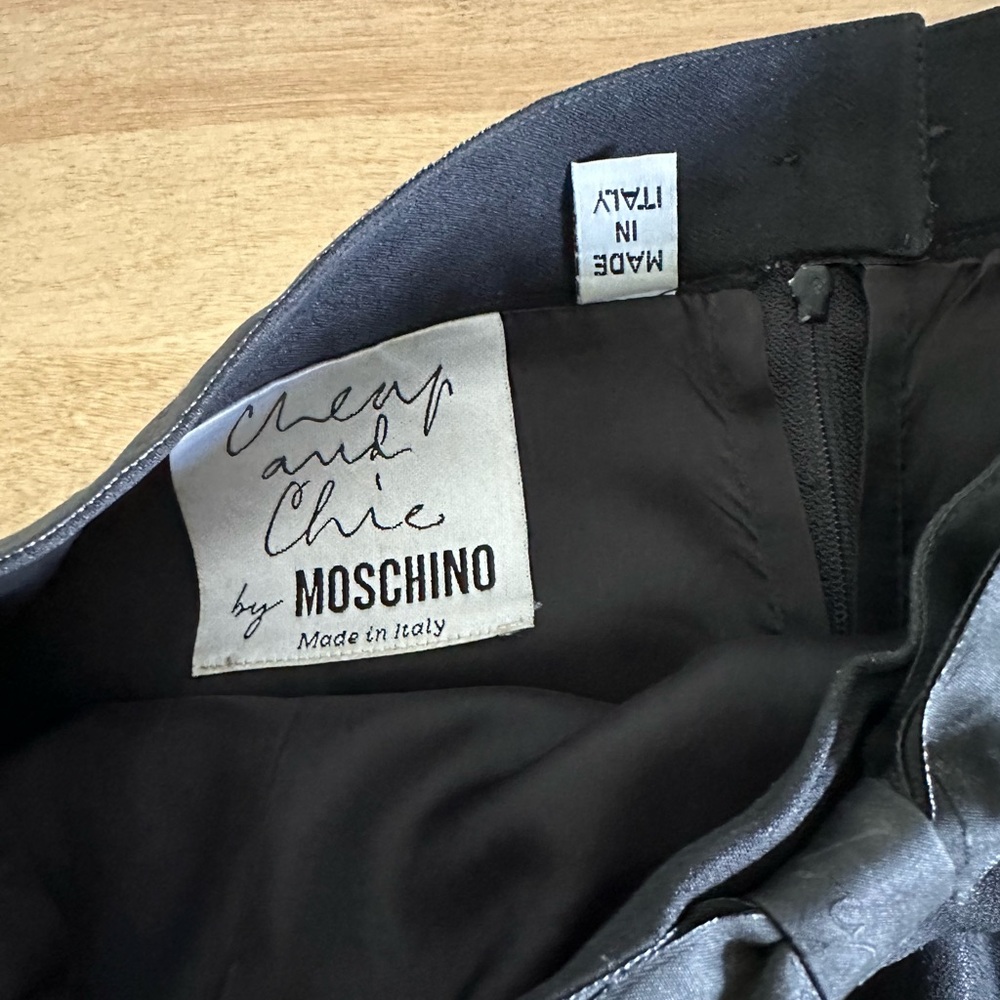 Vintage Moschino! Black pencil skirt with side ribbon and bow - size 4/6 - Picture 7 of 15